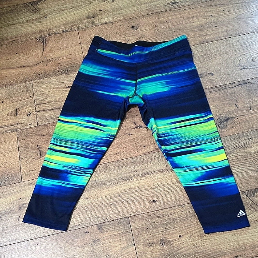 Adidas Striking Blue and Green Leggings